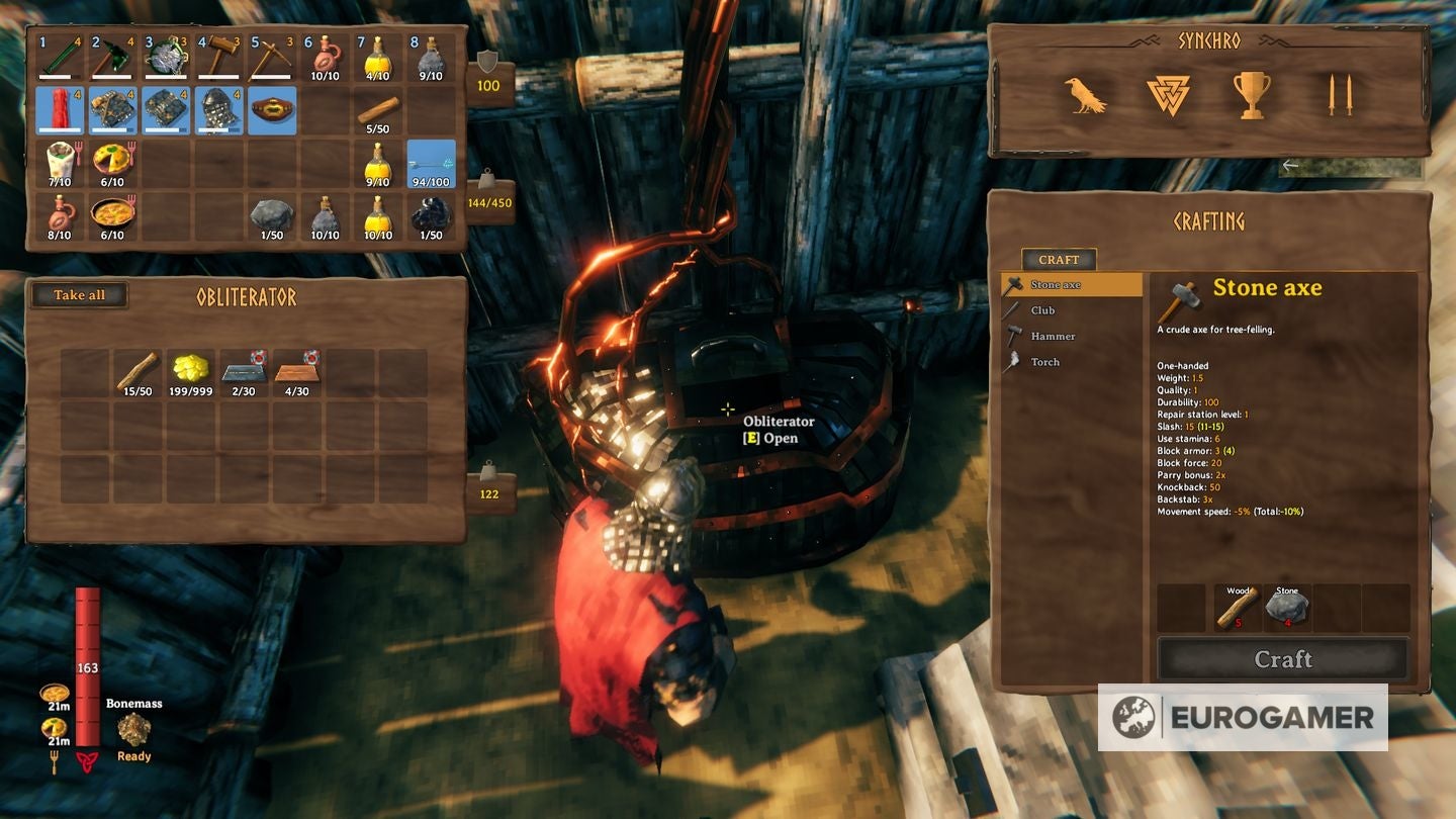 Valheim Obliterator How to craft and Obliterator and get Thunder Stone